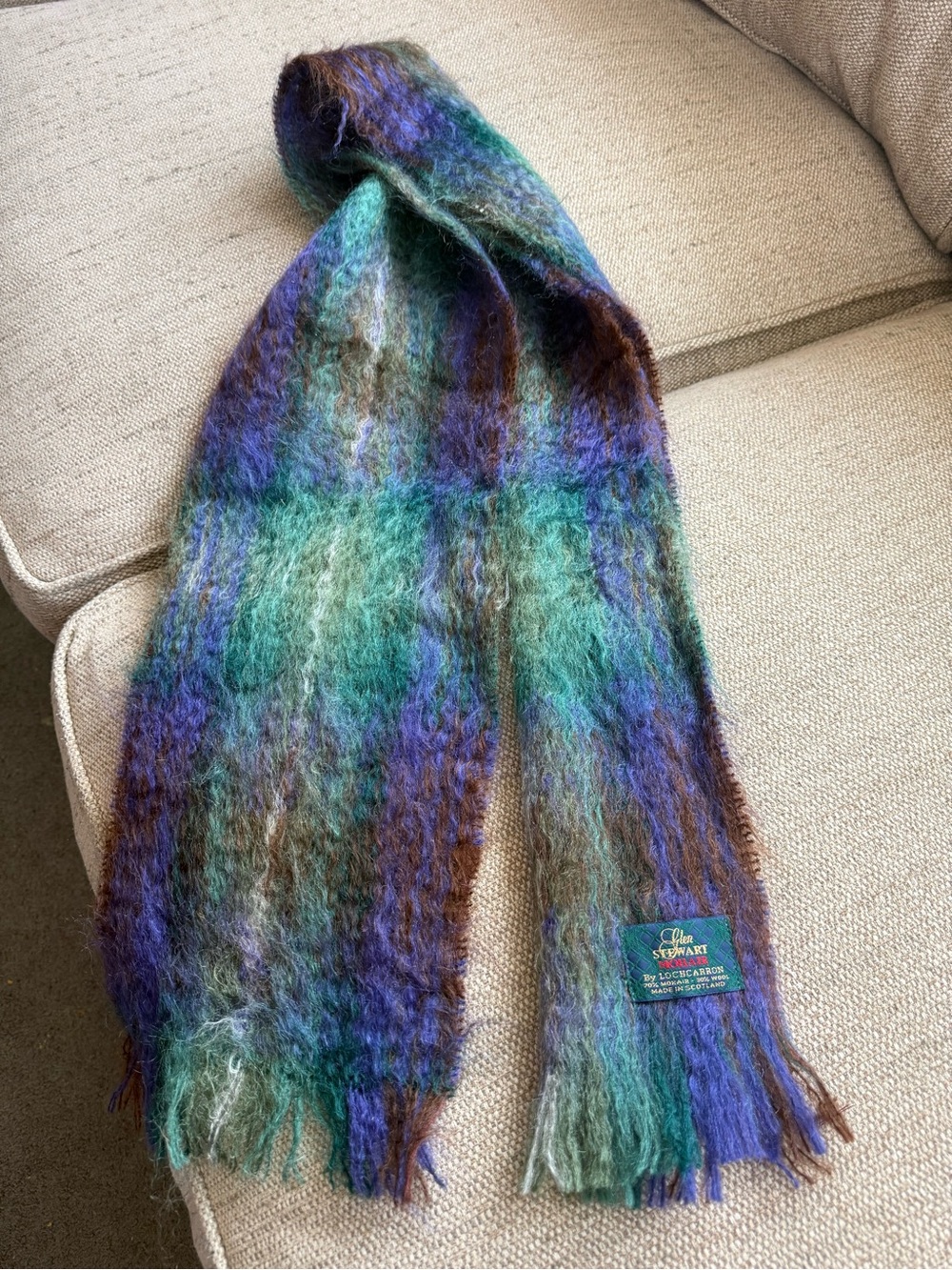 Glen Stewart Mohair scarf 🧣 made in Scotland by Lochcarron